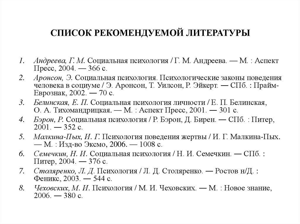 Как составить список литературы для проекта