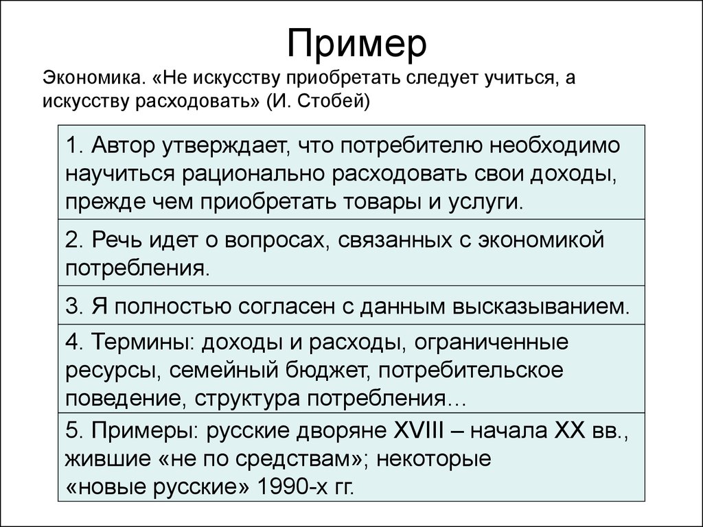 Каков план эссе