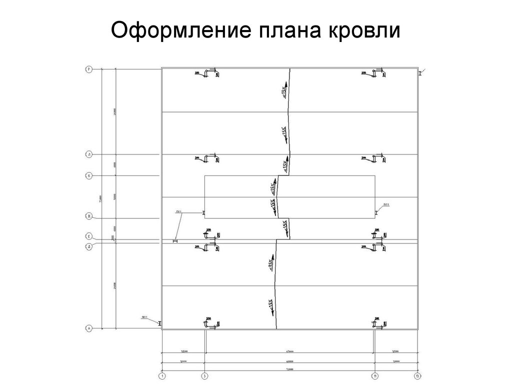 Оформление плана. План кровли оформление. План кровли ГОСТ оформление. Как оформляется план кровли. Правила оформления плана кровли.