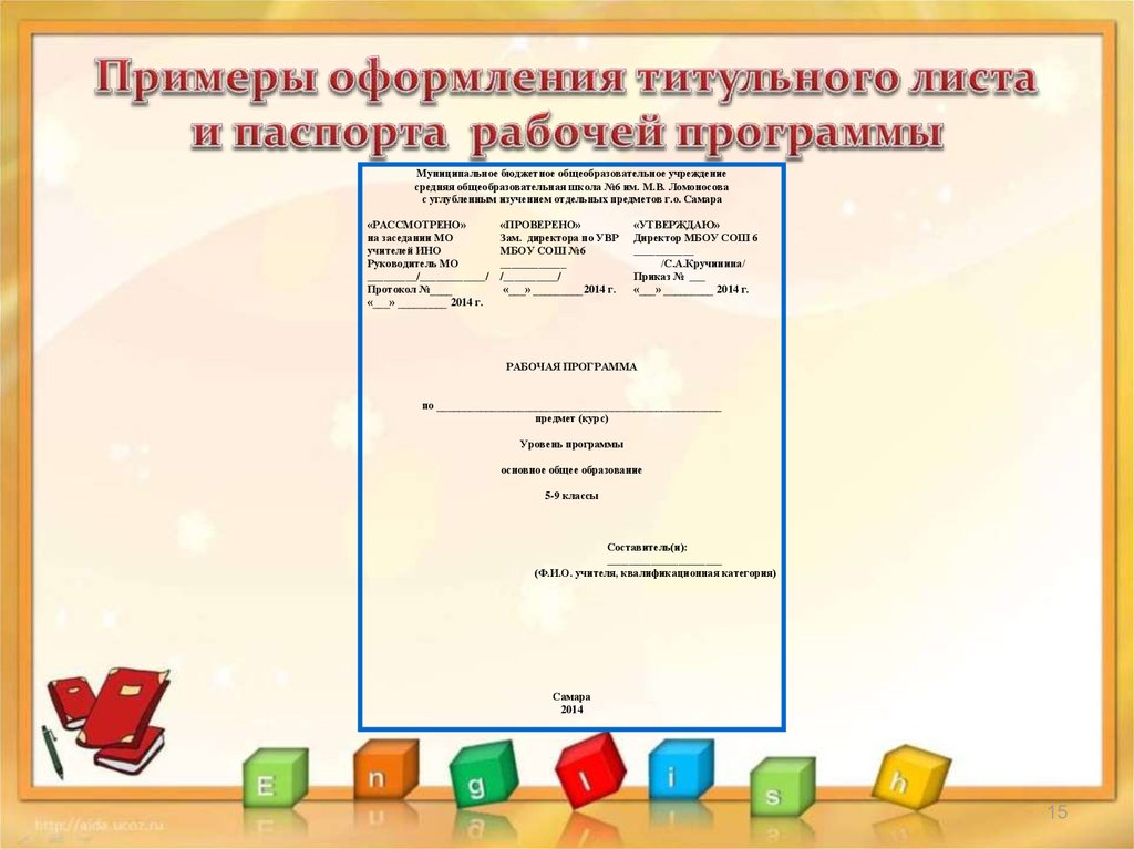 Титульник проекта по английскому языку