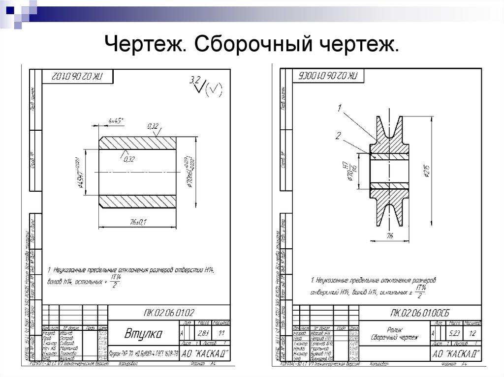 Групповые чертежи с исполнениями