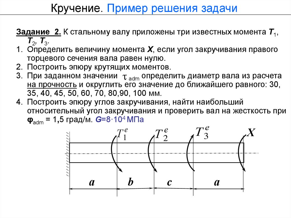 На рисунке показан опасный участок вала работающий на кручение при значениях м 8кн