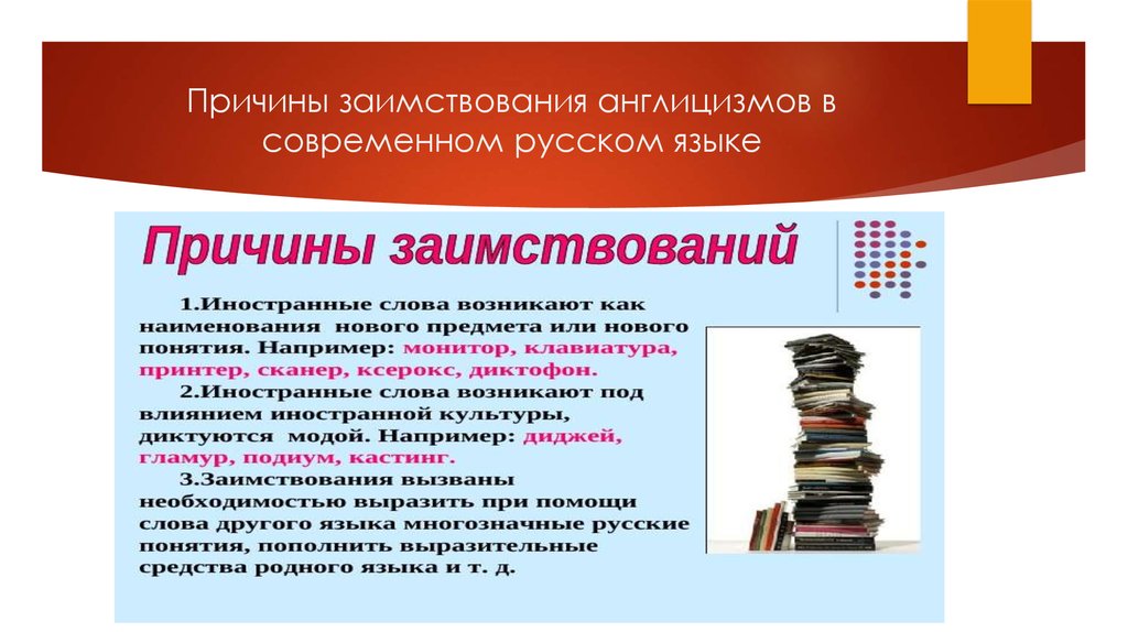 Проект иностранные слова в современной речи за и против