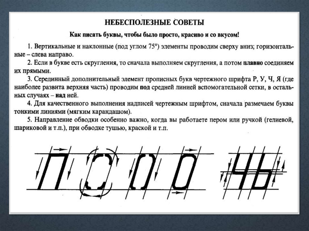 Высота цифр на чертеже по госту