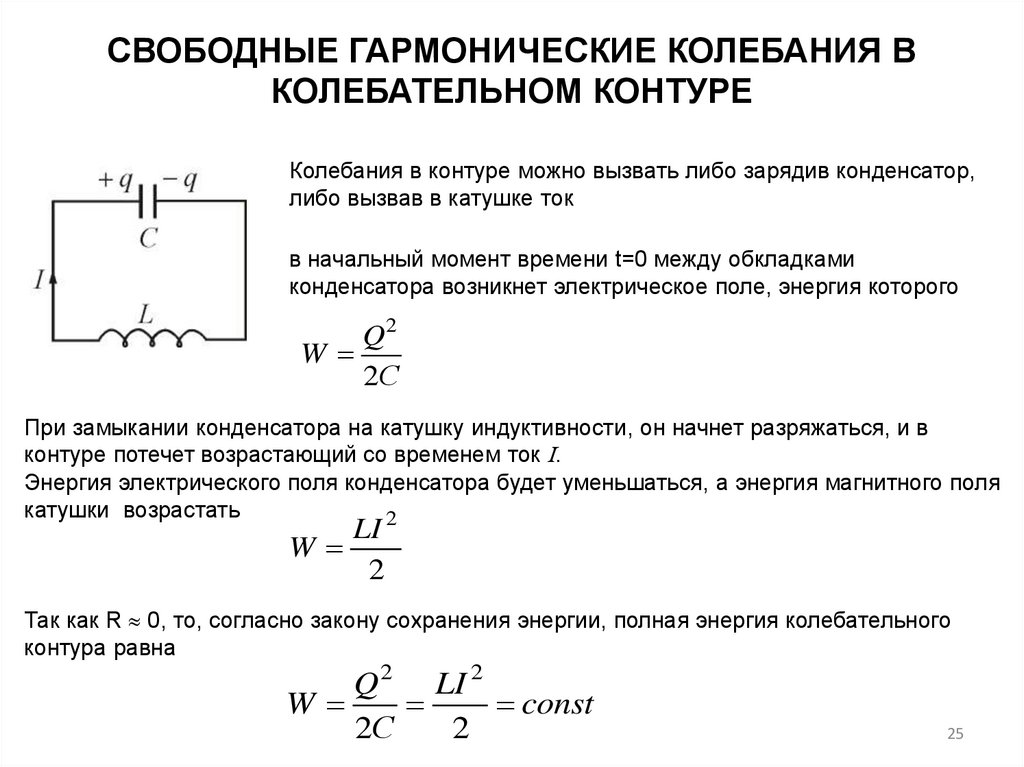 На рисунке приведен график гармонических колебаний тока в колебательном контуре если конденсатор в 9