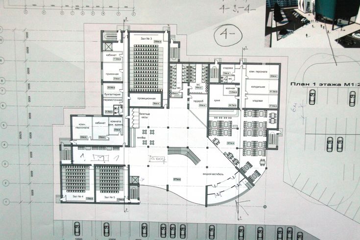 План кинотеатра чертеж