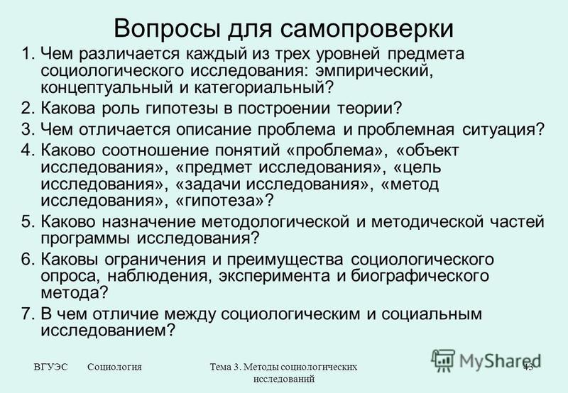 Темы социологических исследований