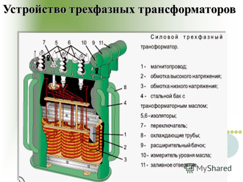 Схема понижающего трансформатора