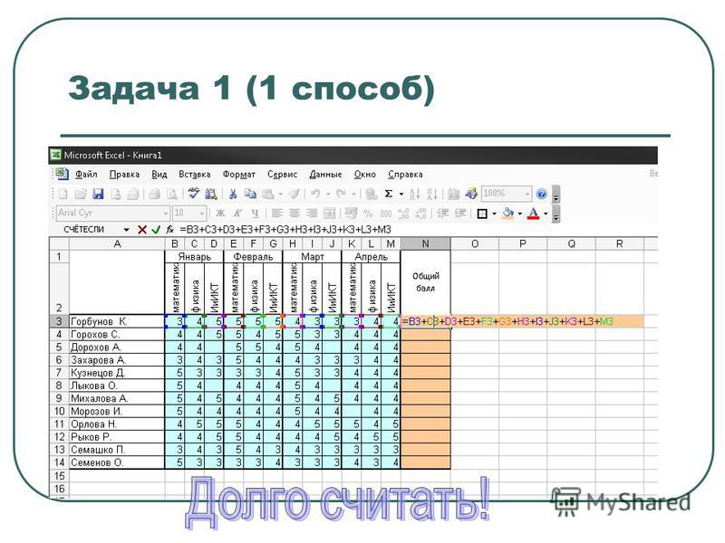 Ссылки встроенные функции ms excel практическая работа 4 решение