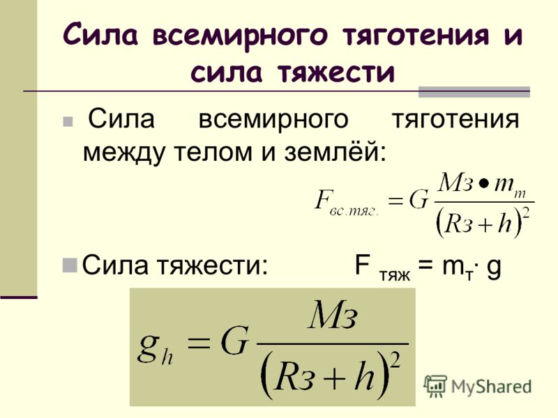 Ускорение всемирного тяготения