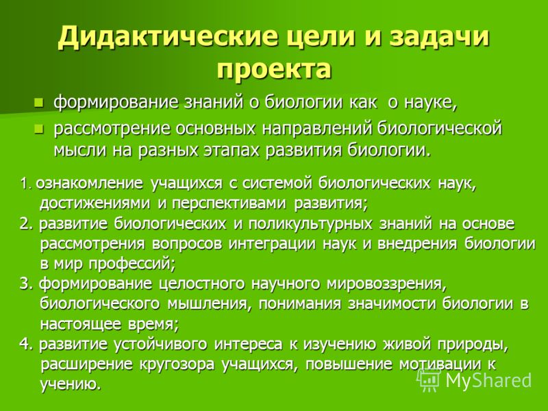 Что писать в назначение проекта