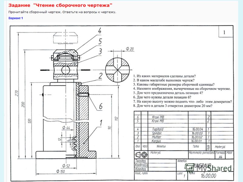 Какие размеры проставляются на сборочных чертежах