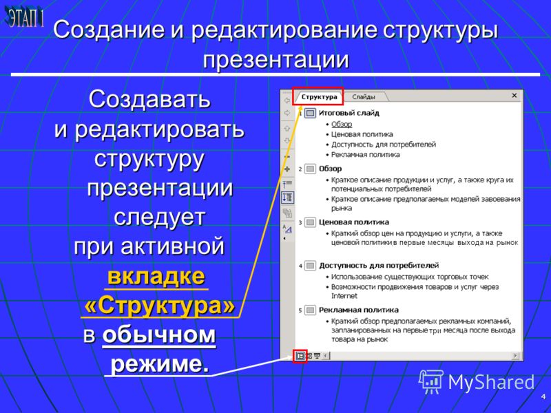 Редактировать презентацию. Создание и редактирование слайдов. Структура создания презентации. Способы редактирования презентации.