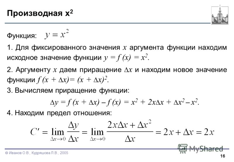 Найти производную функции y sin 6 4x 3 2