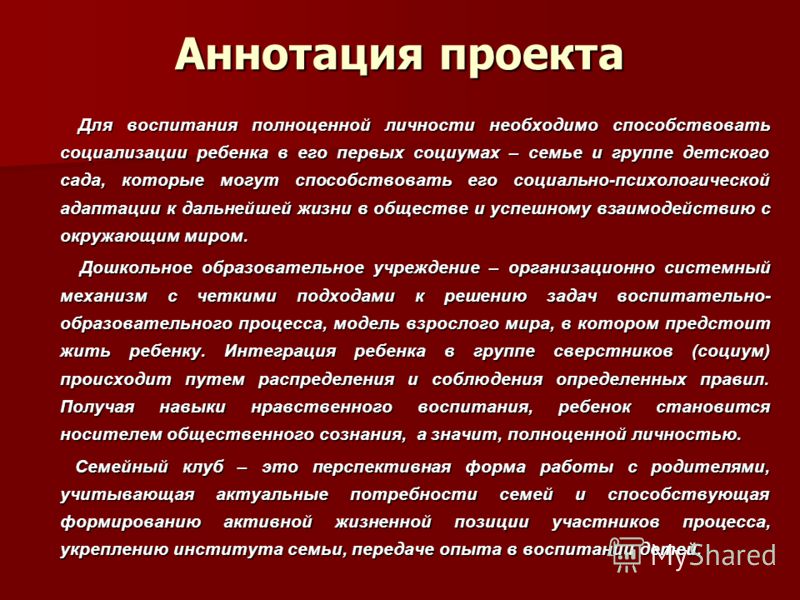 Аннотация проекта