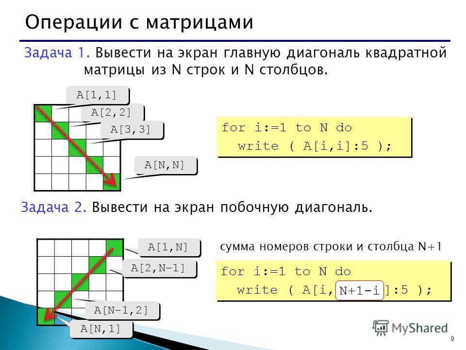 Матрица строка размером