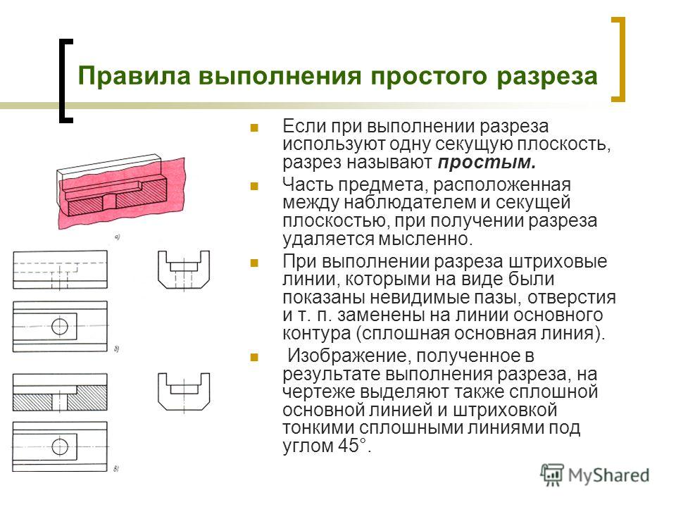 Местный разрез на чертеже примеры