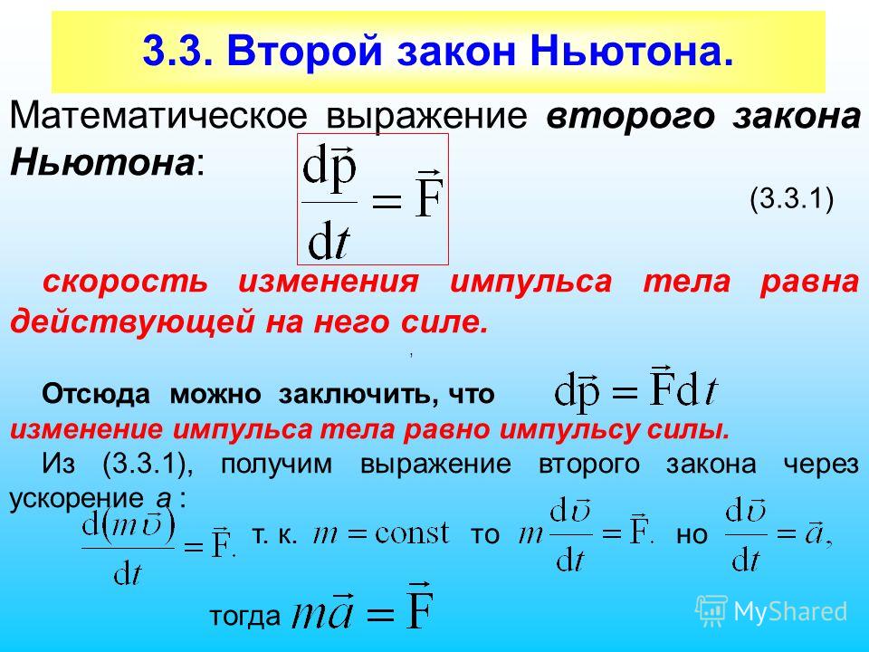 План урока третий закон ньютона