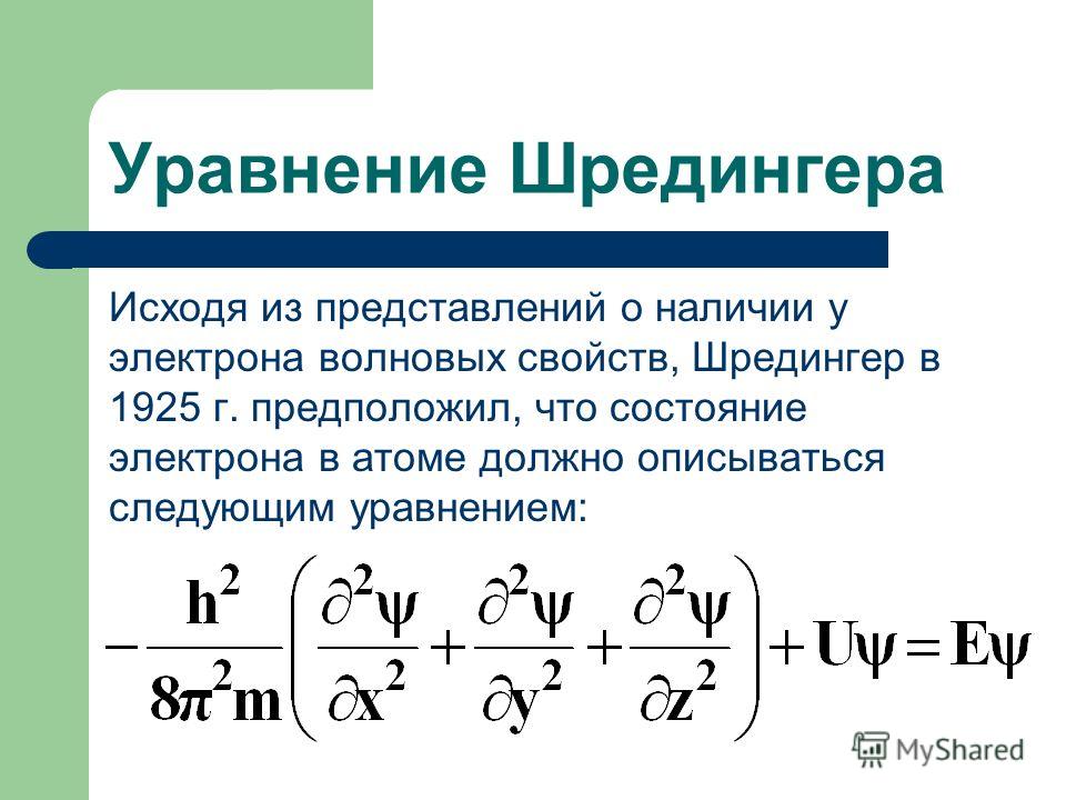 Шредингер теңдеуі презентация