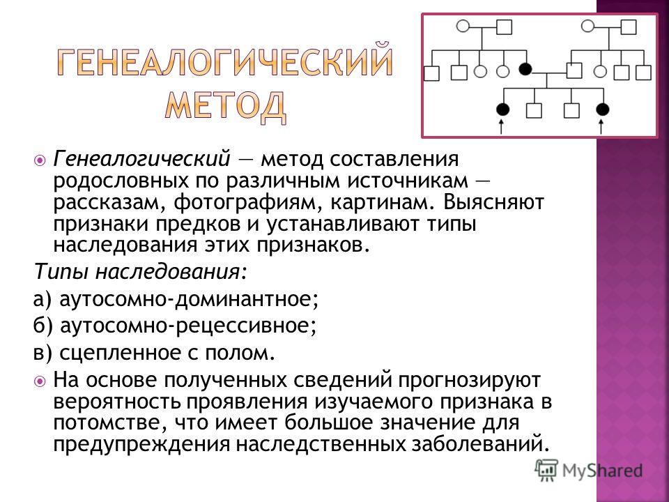 Изучение наследования признаков по родословной проект