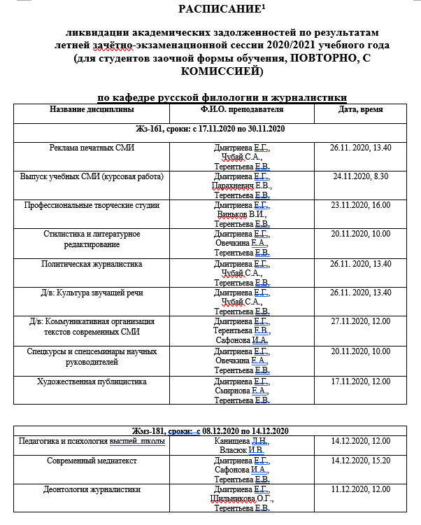 Индивидуальный учебный план при академической задолженности