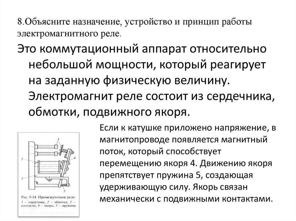 Реле описание работы