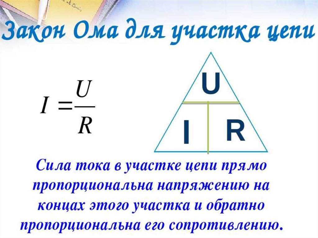 Презентация закон ома для участка цепи