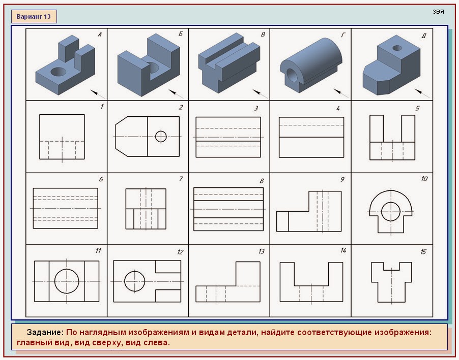 Основные виды чертежа детали