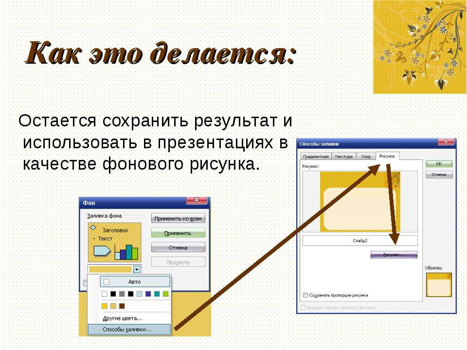 Как писать поверх картинки в презентации