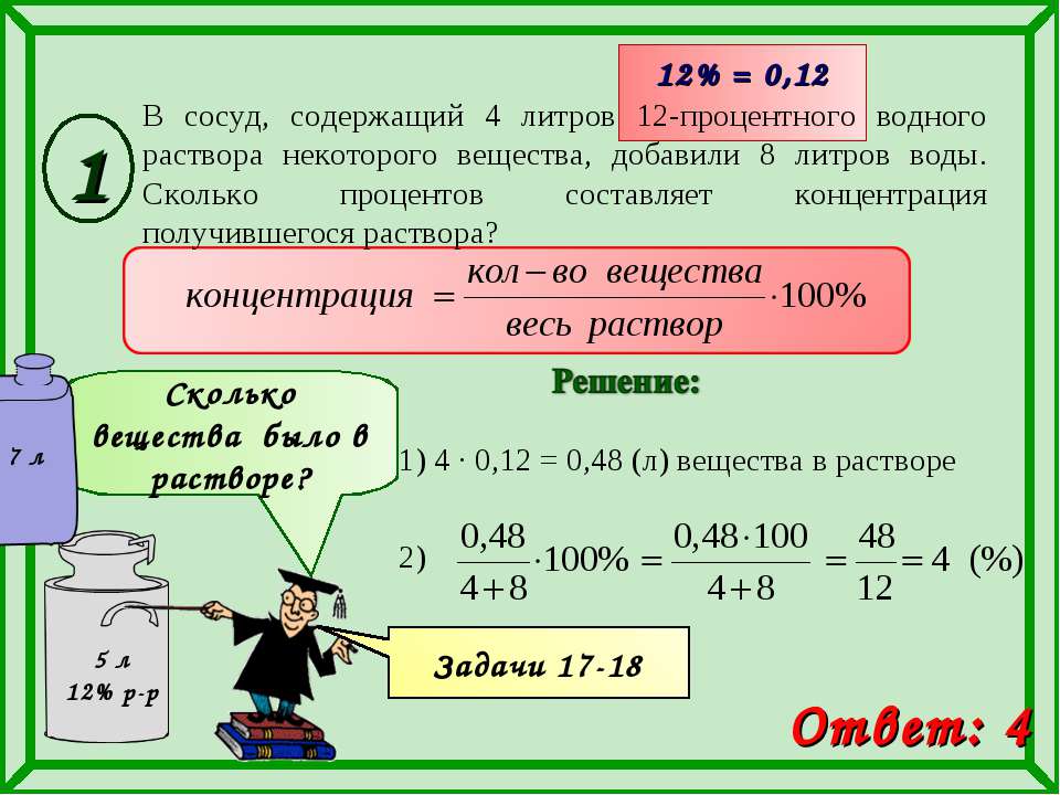 Разбавление растворов правило креста