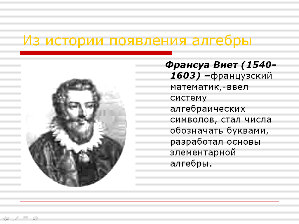 История возникновения алгебры проект