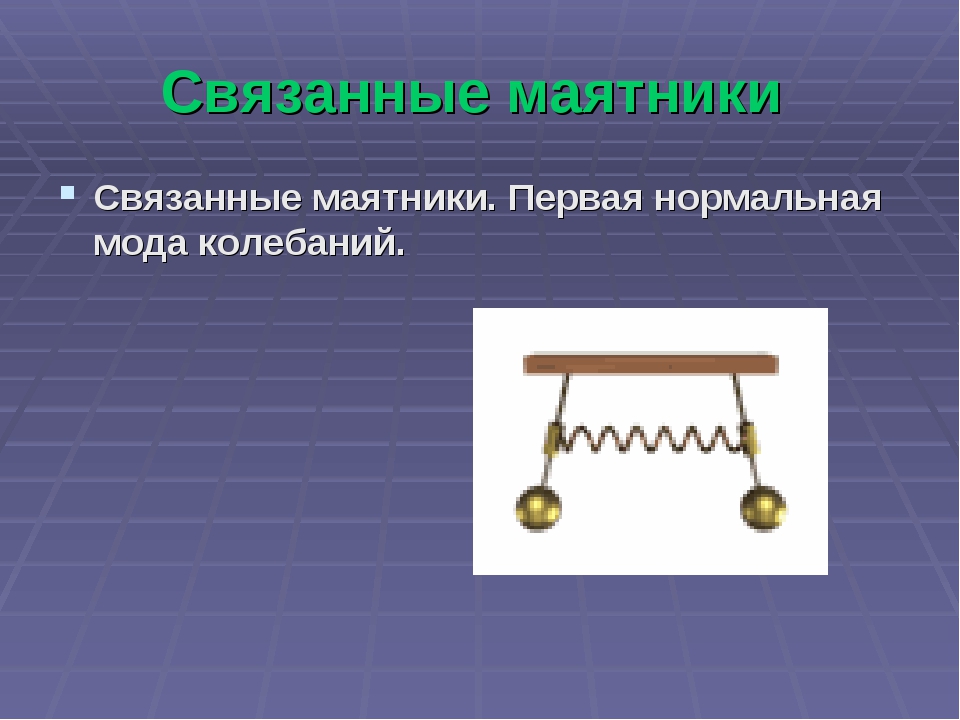 Виды маятников. Связанные маятники. Связанные пружинные маятники. Цепочка связанных маятников. Связанные колебания маятников.