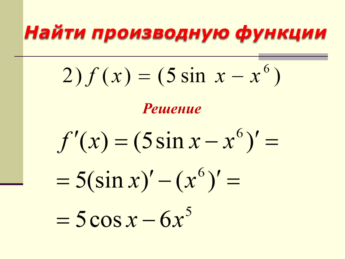 Производная функции онлайн калькулятор с подробным решением по фото