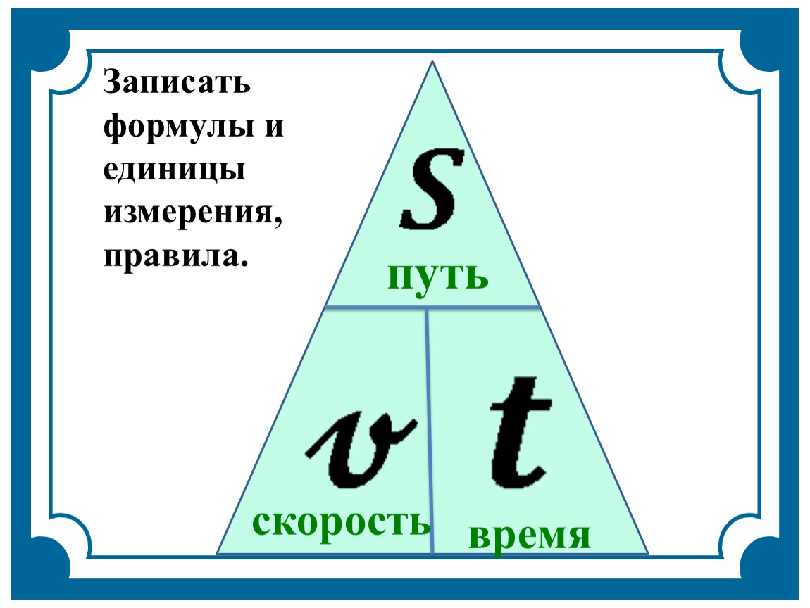 Скорость время расстояние путь. Формулы пути скорости и времени. Скорость путь время. Формула скорости пути. Треугольник скорость время расстояние.