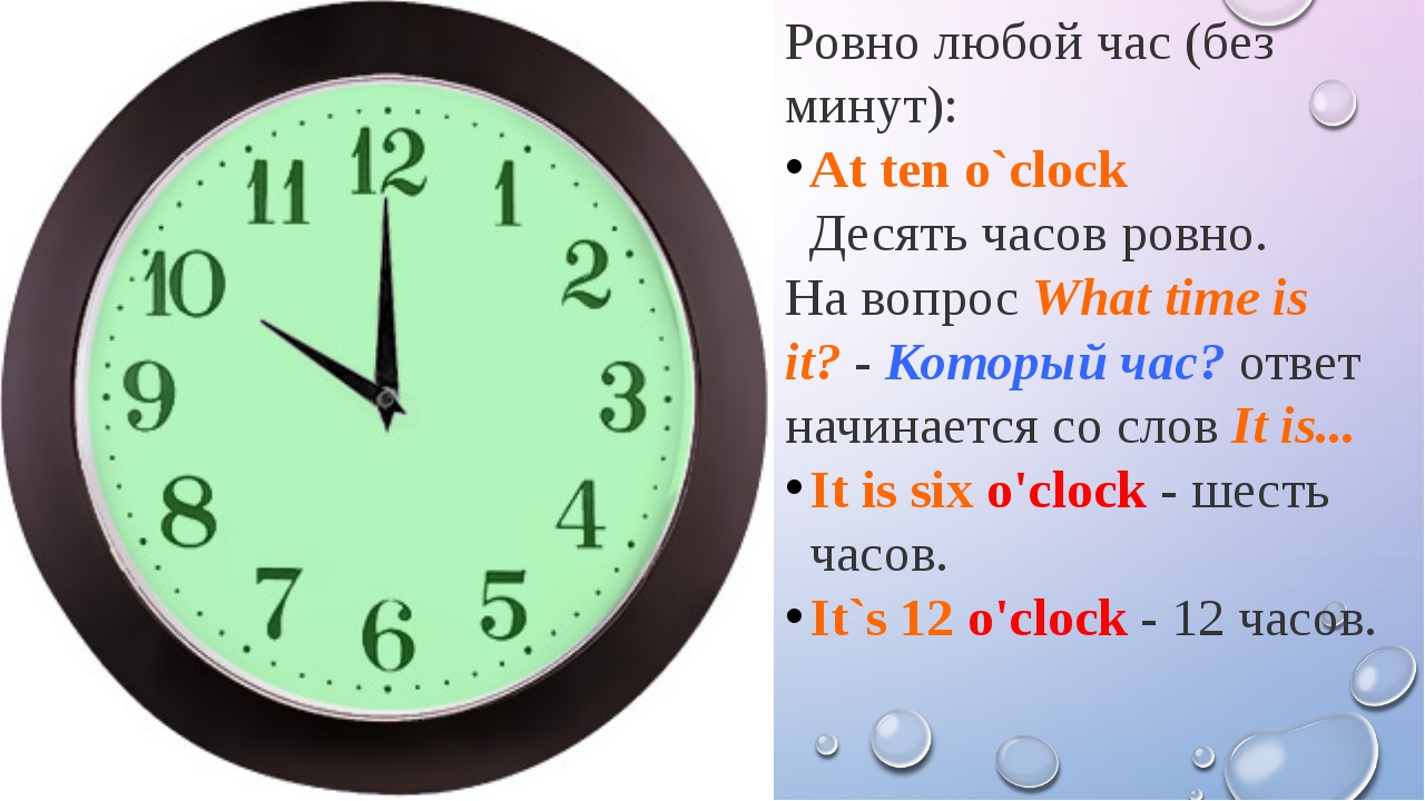 15 minute english. Часы показывают час. Часы без десяти. Часы без 10 минут. Время десять часов.