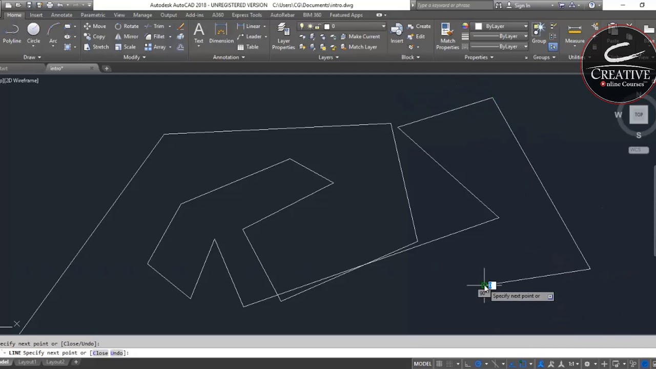 Курсы автокад. AUTOCAD 2018. Сечение Автокад. Полилиния. Полилиния фигура.