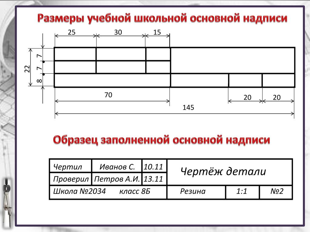 Основную надпись чертежа принято размещать где