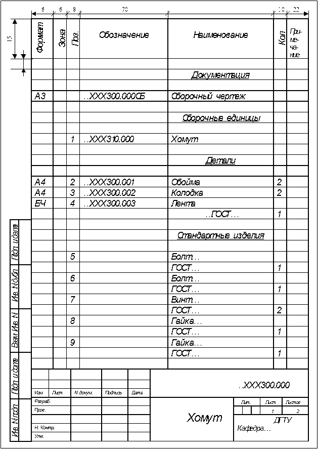 Перечень чертежей гост