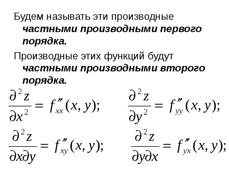 Первый порядок производная. Частная производная второго порядка функции. Производная 2 порядка функции имеет вид. Производные функции 2 порядка. Функция двух переменных частных производных третьего порядка имеет.