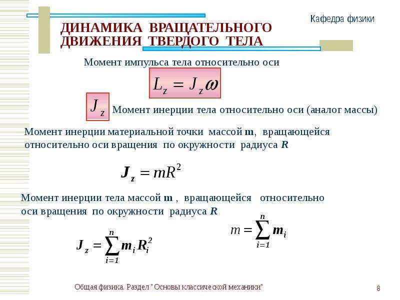 Момент инерции шкива формула