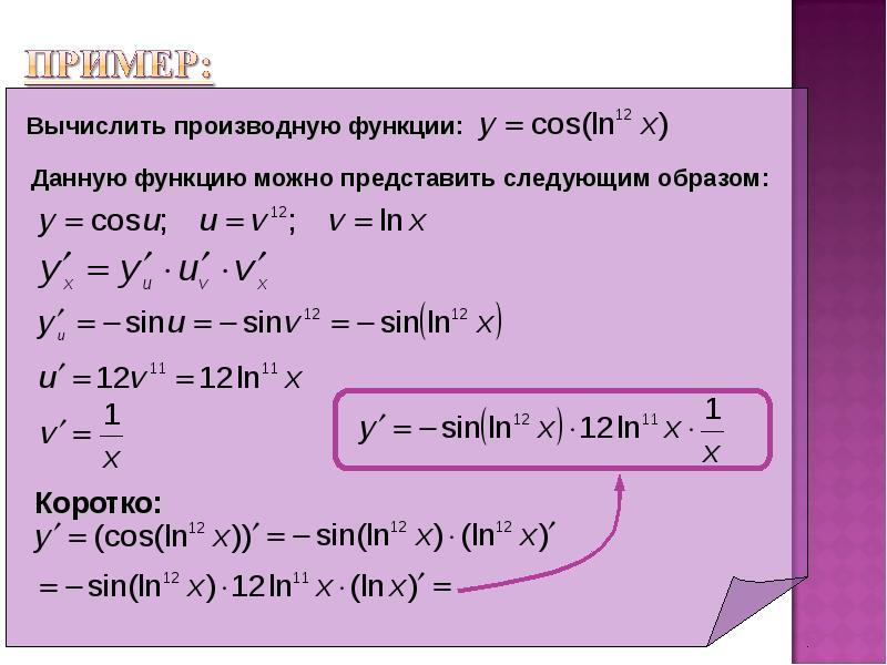 Найти производную функции y sin 6 4x 3 2