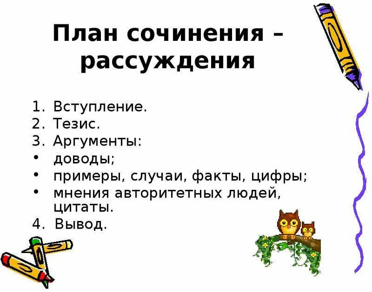 Сложный план сочинения