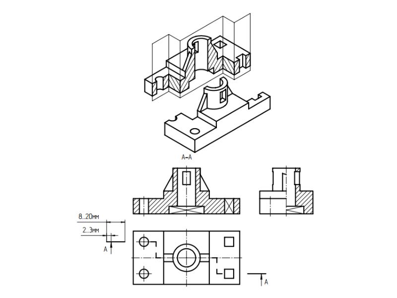 Как на чертеже выполнить разрез на чертеже