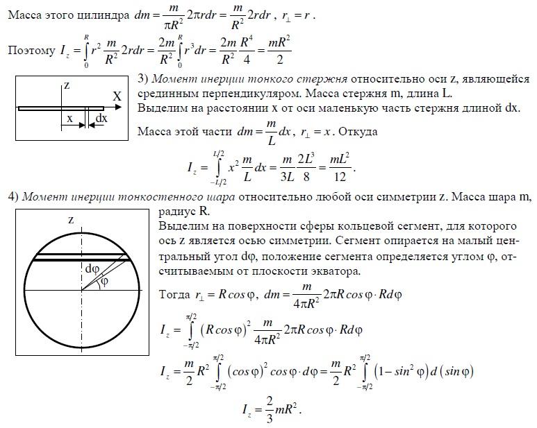 Момент инерции шкива формула