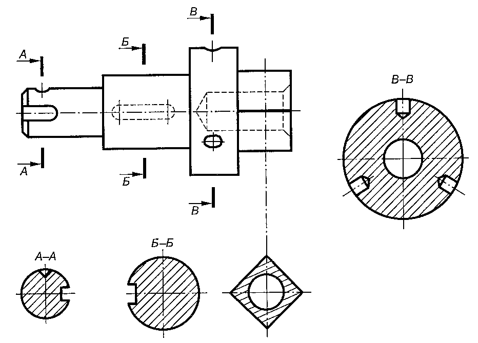 Вал в разрезе чертеж
