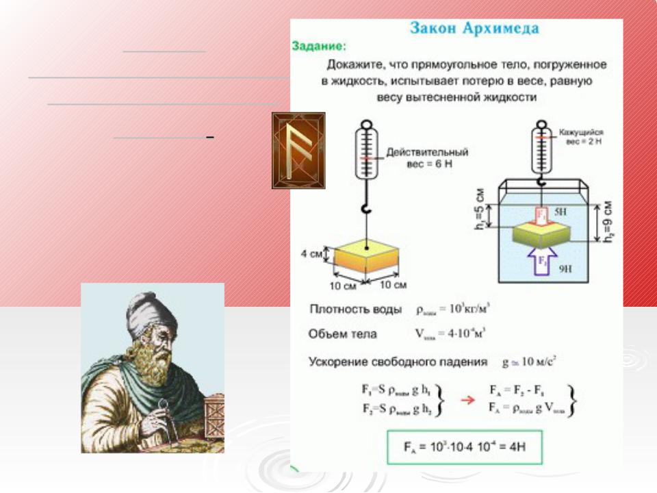 Используя данные рисунка определите силу архимеда действующую