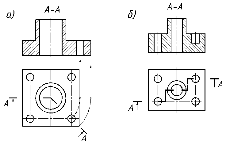 Как делать ступенчатый разрез на чертеже