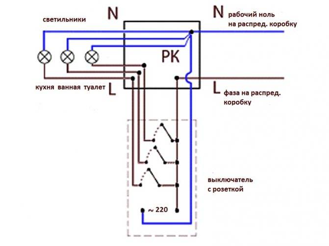 Как обозначается фаза и ноль на выключателе: Фаза на выключатель или .