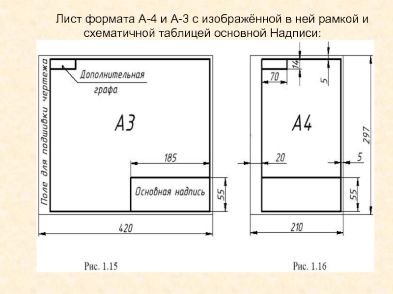 Основную надпись чертежа принято размещать где