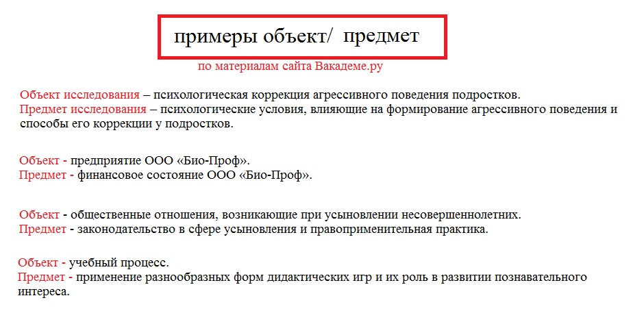 Что является объектом и предметом исследования в проекте